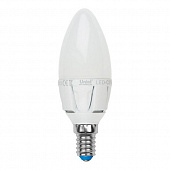 Лампочка светодиодная  LED-C37-6W/WW/E14/FR/DIM PLP01WH картон