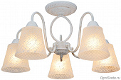 JACLYN TL1141-5H , E14, 5x60W, белая патина, золотой от производителя Toplight, арт: TL1141-5H