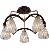 Потолочная люстра 407 407-05-53ABW antique brass + walnut от производителя N-Light, арт: 407-05-53ABW antique brass + walnut