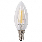 Лампа светодиодная MW E14 C35 2700K FILAMENT 4W 220V прозрачная свеча