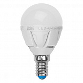 Лампочка светодиодная  LED-G45-6W/WW/E14/FR ALP01WH пластик