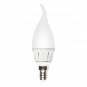 Лампочка светодиодная  LED-CW37-6W/NW/E14/FR ALM01WH пластик