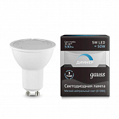 Gauss LED MR16 GU10-dim 5W 500lm 3000K диммируемая