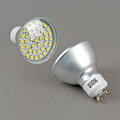 Лампочка светодиодная  GU10-5W-3000K-42LED-cl