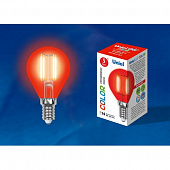 Лампочка светодиодная  LED-G45-5W/RED/E14 GLA02RD картон