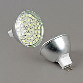 Лампочка светодиодная  MR16-4W-6400К-60LED-cl